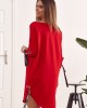 Спортно-елегантна рокля в червен цвят 1403, FASARDI, Миди рокли - Complex.bg
