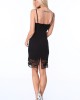 Елегантна рокля с тънки презрамки в черен цвят ZZ290, FASARDI, Миди рокли - Complex.bg