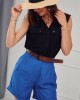 Дамски къси панталони в син цвят MP47361, FASARDI, Панталони - Complex.bg