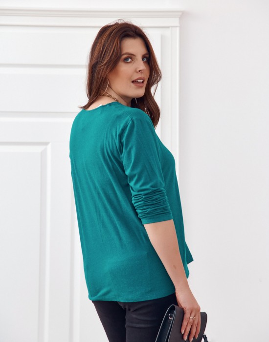 Дамска зелена блуза в големи размери FG561, FASARDI, Блузи / Топове - Complex.bg