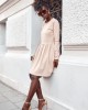 Дамска ежедневна рокля в бежов цвят FK556, FASARDI, Къси рокли - Complex.bg