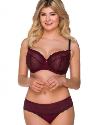 Макси сутиен с меки чашки в цвят бордо 2205