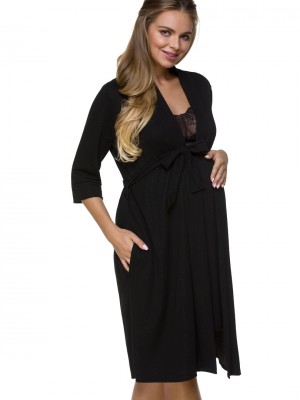 Халат за бременни в черен цвят 3131
