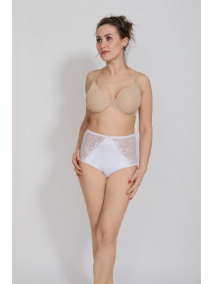 Бикини с висока талия и дантела в бял цвят AGA