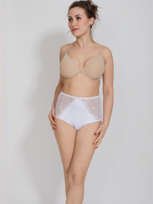 Бикини с висока талия и дантела в бял цвят AGA Бикини с висока талия и дантела в бял цвят AGA
