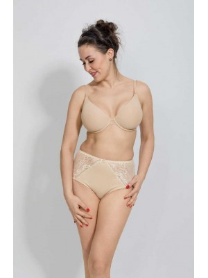 Бикини с висока талия и дантела в бежов цвят AGA