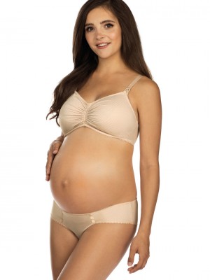 Сутиен с меки чашки за кърмачки в бежов цвят 3074 MK
