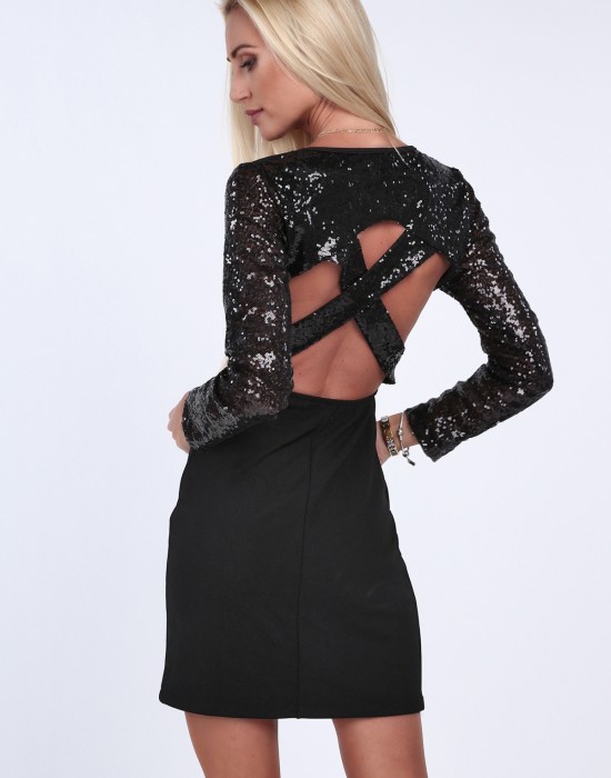 Елегантна дамска рокля в черен цвят 0227, FASARDI, Къси рокли - Complex.bg