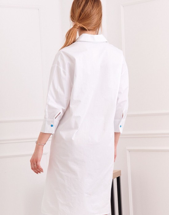 Дамска дълга риза в бял цвят FG503, FASARDI, Ризи - Complex.bg
