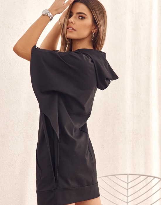 Дамска спортна къса рокля в черен цвят FI615, FASARDI, Къси рокли - Complex.bg