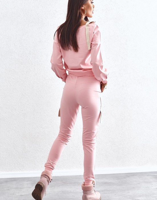 Дамски спортно-елегантен комплект в розов цвят 28130, FASARDI, Спортно облекло - Complex.bg