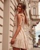 Ефирна дамска рокля в бежов цвят PR3196, FASARDI, Къси рокли - Complex.bg
