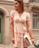 Дамска ежедневна рокля в цвят пудра PR3181, FASARDI, Къси рокли - Complex.bg