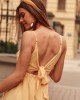 Дамска рокля на райета в жълт цвят PR3202, FASARDI, Къси рокли - Complex.bg