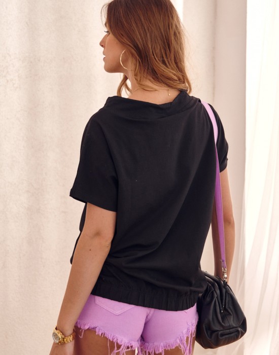 Дамски къс дънков панталон в лилав цвят 6300, FASARDI, Панталони - Complex.bg