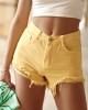 Дамски къс дънков панталон в жълт цвят 6300, FASARDI, Панталони - Complex.bg