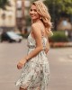 Ефирна дамска рокля с презрамки в цвят мента PR3213, FASARDI, Къси рокли - Complex.bg