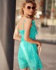Ефирна дамска рокля с тънки презрамки в цвят мента PR3212, FASARDI, Къси рокли - Complex.bg