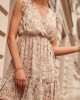 Дамска ефирна къса рокля в бежов цвят PR3187, FASARDI, Къси рокли - Complex.bg