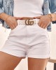Къс дамски дънков панталон в бял цвят 6200, FASARDI, Панталони - Complex.bg