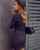 Дамска плетена рокля в черен цвят 02657, FASARDI, Къси рокли - Complex.bg