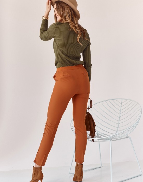 Елегантен дамски панталон в оранжев цвят MP45138, FASARDI, Панталони - Complex.bg