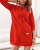 Дамска рокля със свободна кройка в червен цвят FI600, FASARDI, Къси рокли - Complex.bg