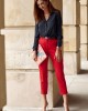 Дамски елегантен панталон в червен цвят MP45120, FASARDI, Панталони - Complex.bg