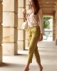 Дамски елегантен панталон в цвят маслина MP45120, FASARDI, Панталони - Complex.bg