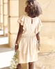 Дамска ефирна рокля в бежов цвят 87217, FASARDI, Къси рокли - Complex.bg