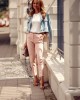 Елегантен дамски панталон в цвят пудра 5016, FASARDI, Панталони - Complex.bg