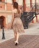Дамска рокля в кафяв цвят 91614, FASARDI, Къси рокли - Complex.bg