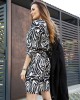 Дамска рокля на райета в черен цвят 5766, FASARDI, Къси рокли - Complex.bg