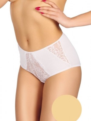 Дамски бикини с висока талия в бежов цвят NATALIA