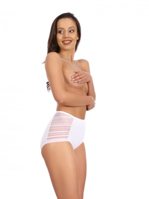 Дамски бикини с висока талия в бял цвят BENEDETTA