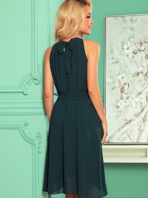 Ефирна рокля в зелен цвят 350-4