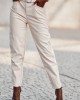 Елегантен дамски панталон от еко кожа в бежов цвят 5929, FASARDI, Панталони - Complex.bg