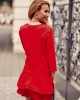 Дамска рокля с дълъг ръкав в червен цвят FK608, FASARDI, Къси рокли - Complex.bg