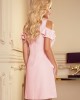 Дамска рокля с къс ръкав в розов цвят 359-1, Numoco, Къси рокли - Complex.bg