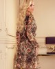 Ефирна къса рокля с дълъг ръкав в цветен десен 364-1, Numoco, Къси рокли - Complex.bg