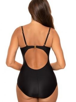 Цял бански в черен и червен цвят Era M-707-2