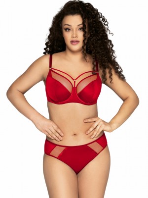 Бразилиани с тюл в червен цвят AV 1030/1/B