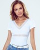Дамска блуза с къс ръкав в бял цвят LINDA, Eldar, Блузи / Топове - Complex.bg