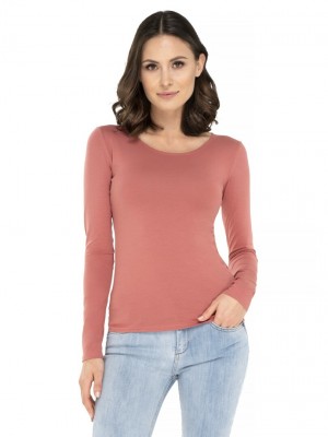 Дамска блуза с дълъг ръкав в розов цвят MANATI