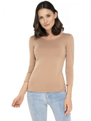 Дамска блуза с 7/8 ръкав в бежов цвят MANATI