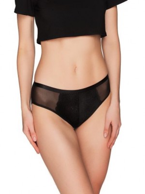 Бикини с дантела и тюл в черен цвят BBL153