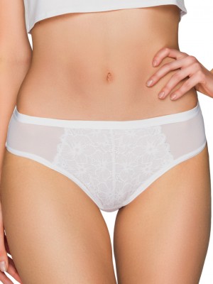 Бикини с дантела и тюл в бял цвят BBL153