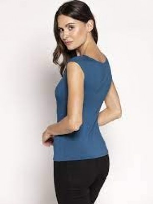 Дамски потник с широки презрамки в цвят индиго INDI