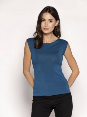 Дамски потник с широки презрамки в цвят индиго INDI