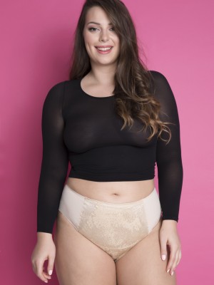 Бикини с висока талия в бежов цвят AGAT